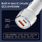 Type-C PD30W and USB QC3.0 dual-port car charger with circular indicator ring