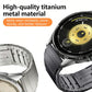 Press Button Butterfly Clasp One Bead Titanium Metal Watch Band, 22mm