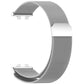 Silver magnetic metal mesh watch band with connector ends