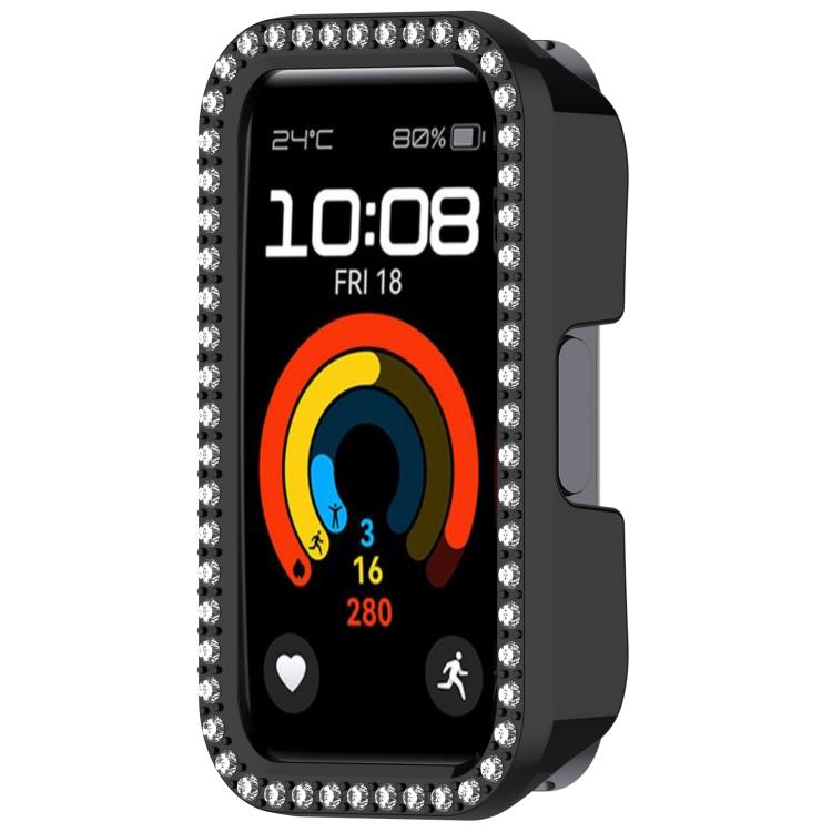 Single Row Diamond Half Coverage Hollow PC Watch Protective Case, For Huawei Band 11