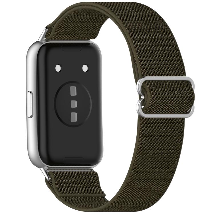 Slide Buckle Elastic Nylon Braided Watch Band, For Huawei Band 11 / Band 11 Pro