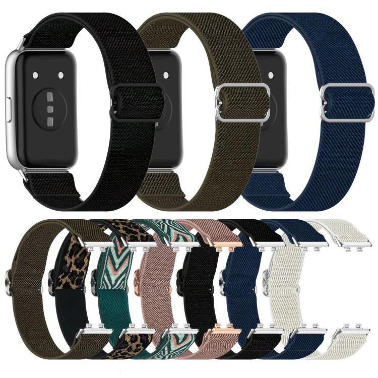 Slide Buckle Elastic Nylon Braided Watch Band, For Huawei Band 11 / Band 11 Pro