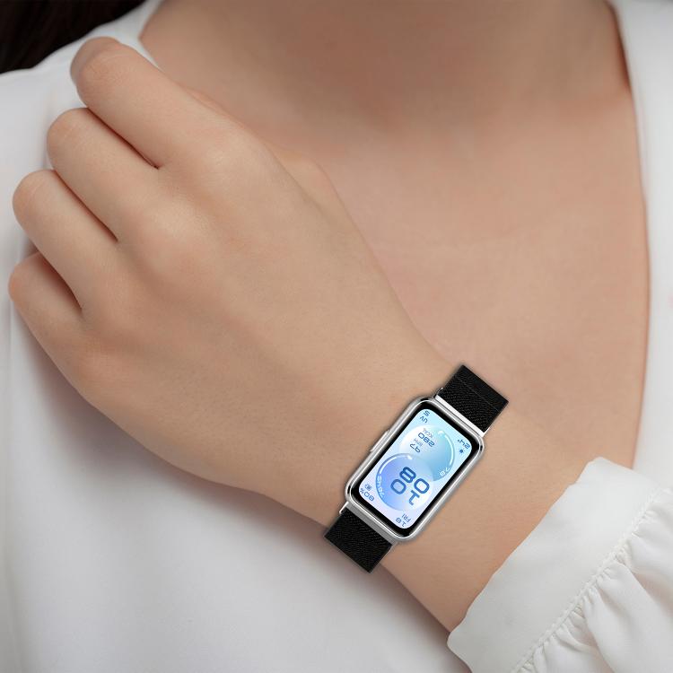 Slide Buckle Elastic Nylon Braided Watch Band, For Huawei Band 11 / Band 11 Pro