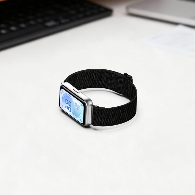 Slide Buckle Elastic Nylon Braided Watch Band, For Huawei Band 11 / Band 11 Pro