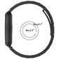 Black three-bead stainless steel watch band shown with a 5.5 to 8.7 inch fit range.