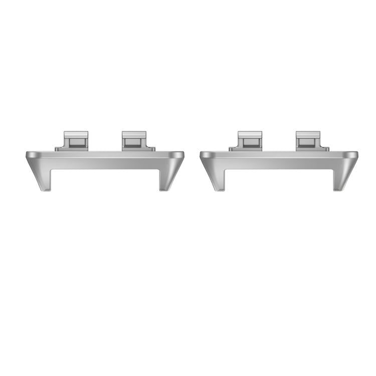 Pair of silver-tone metal watch band connectors for Huawei Band 11 and Band 11 Pro