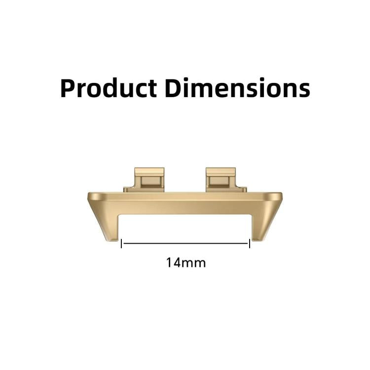 Gold-tone watch band connector with a 14 mm width measurement