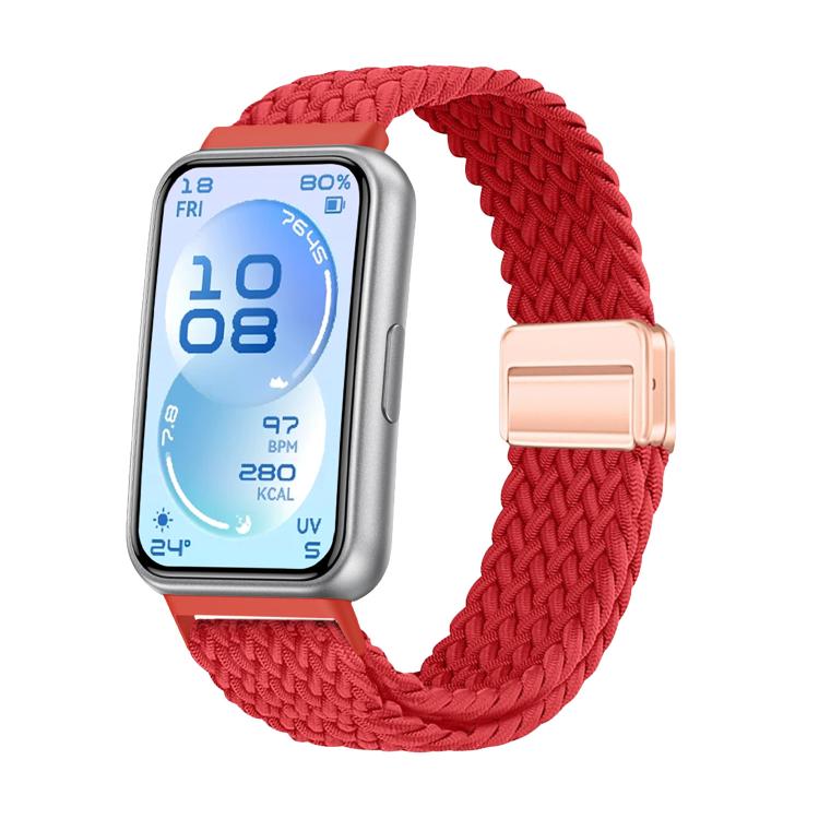 Magnetic Buckle Elastic Nylon Braided Watch Band, For Huawei Band 11 / Band 11 Pro