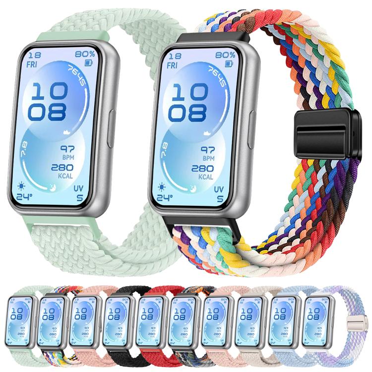 Magnetic Buckle Elastic Nylon Braided Watch Band, For Huawei Band 11 / Band 11 Pro