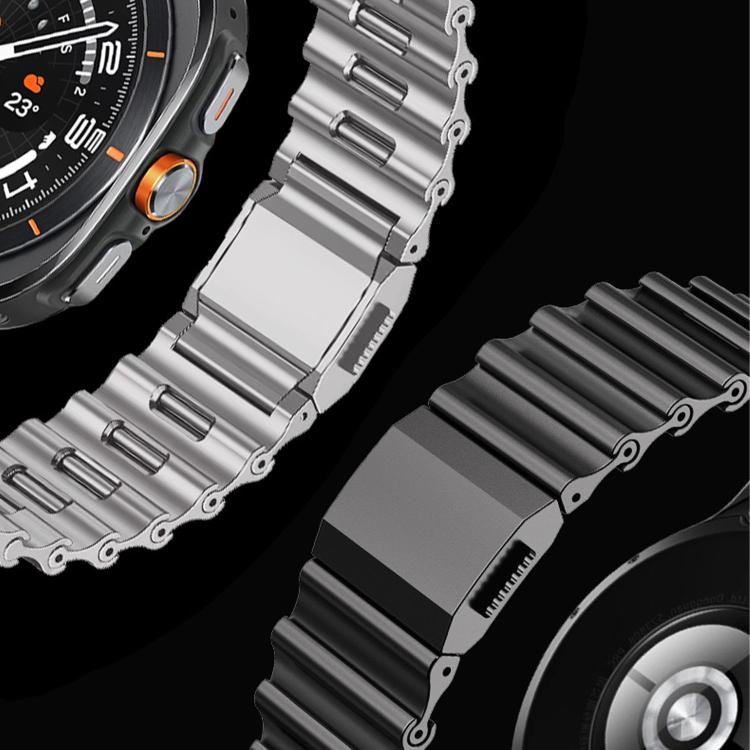 Silver and dark stainless steel watch bands with magnetic clasps