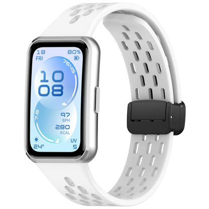 Foldable Magnetic Buckle Silicone Watch Band, For Huawei Band 11 / Band 11 Pro