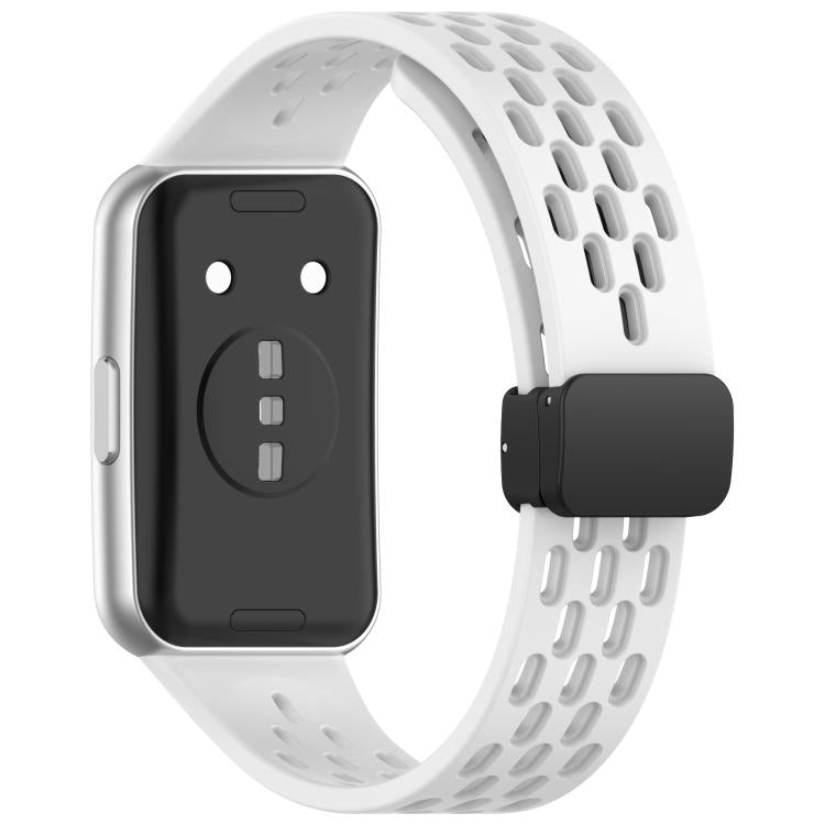 Foldable Magnetic Buckle Silicone Watch Band, For Huawei Band 11 / Band 11 Pro