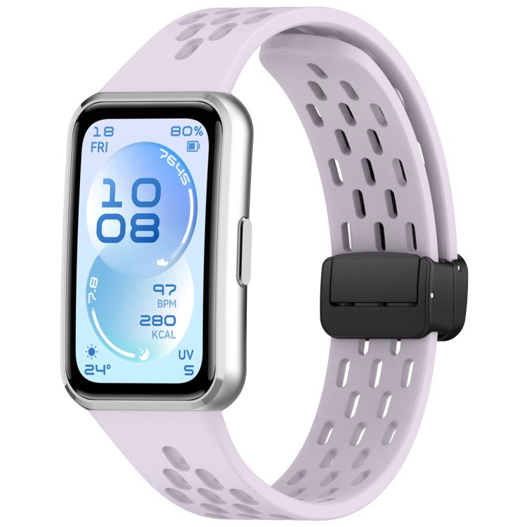 Foldable Magnetic Buckle Silicone Watch Band, For Huawei Band 11 / Band 11 Pro