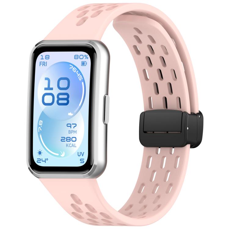 Foldable Magnetic Buckle Silicone Watch Band, For Huawei Band 11 / Band 11 Pro