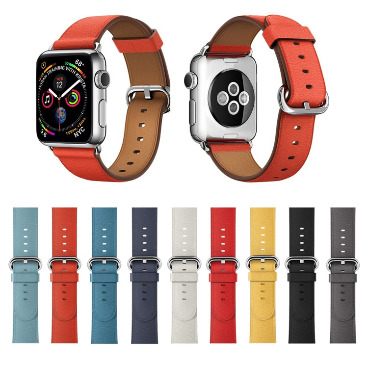 Set of leather watch bands in multiple colors with silver buckles for Apple Watch