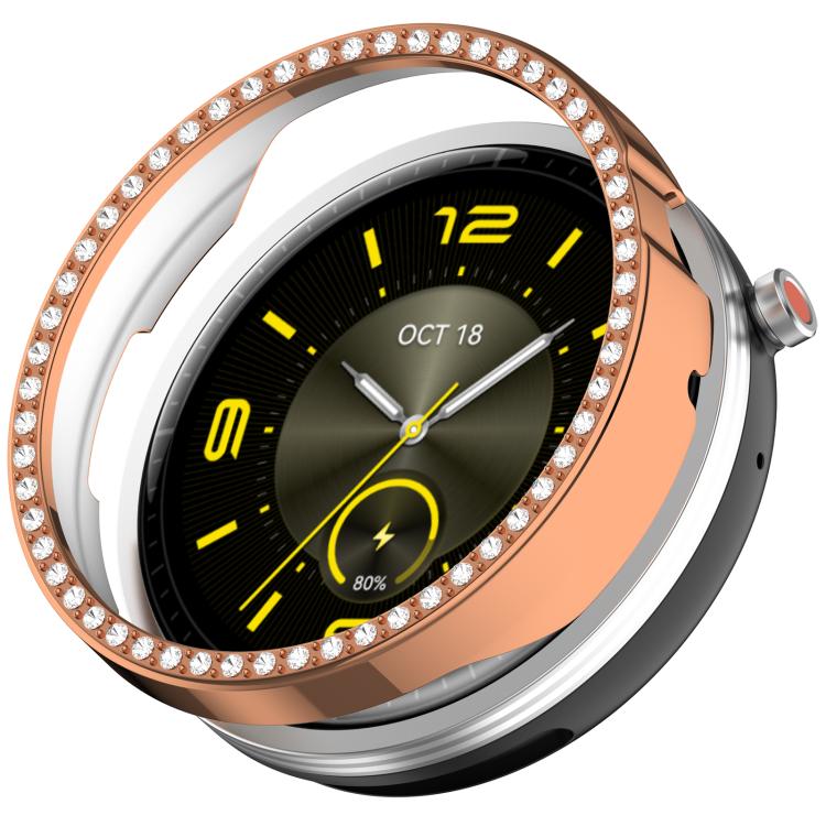 Single Row Diamond Half Coverage Hollow PC Watch Protective Case, For Honor Watch Fit Vitaly, For Honor Watch GS 5 / Watch Fit Elegant
