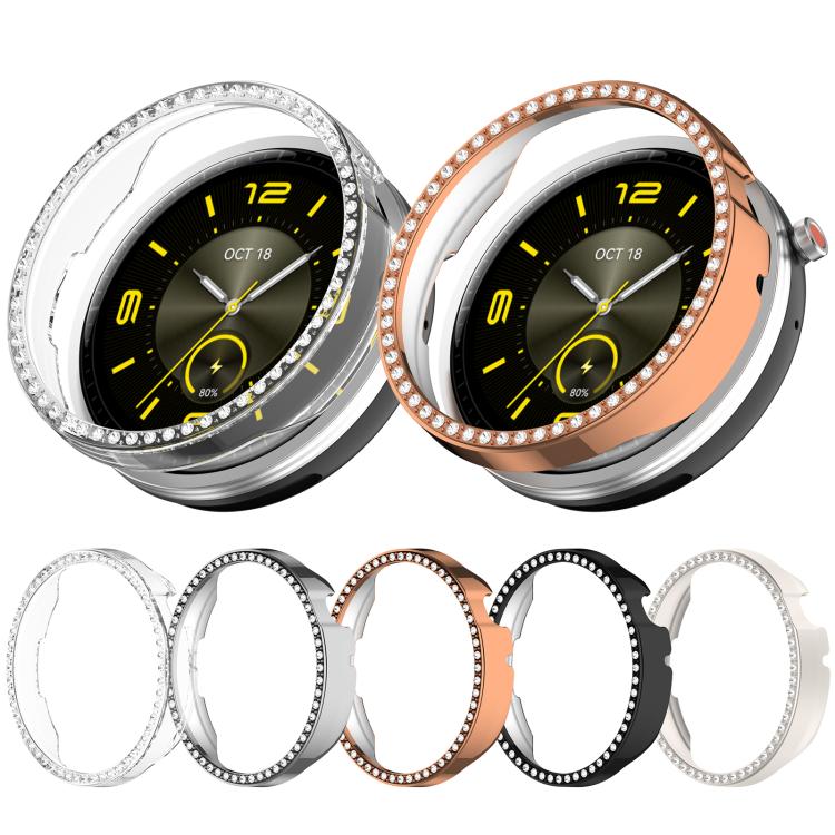 Single Row Diamond Half Coverage Hollow PC Watch Protective Case, For Honor Watch Fit Vitaly, For Honor Watch GS 5 / Watch Fit Elegant
