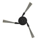 Robot vacuum side brush with black circular hub and three gray bristle arms