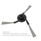 Robot vacuum side brush assembly with black hub and gray bristles