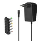 Adjustable universal power adapter with AC plug and multi-tip DC connector set