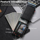 Black multi-card wallet with transparent photo frame slot and card pocket compartments