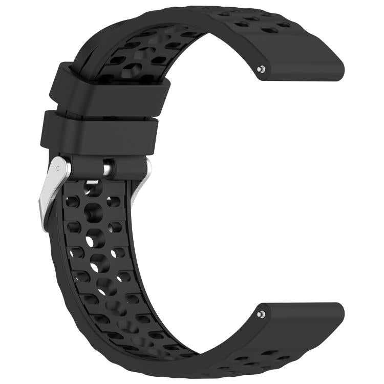 Perforated Pin Buckle Solid Color Silicone Watch Band, For Amazfit Active 3 Premium