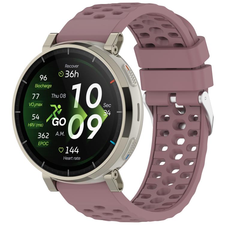 Perforated Pin Buckle Solid Color Silicone Watch Band, For Amazfit Active 3 Premium