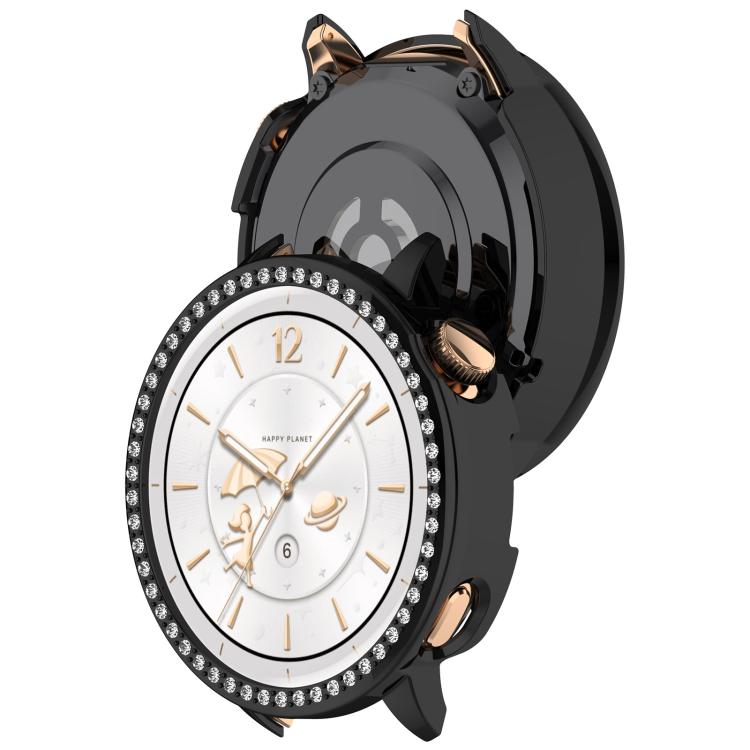 Single Row Diamond Half Coverage Hollow PC Watch Protective Case, For OnePlus Watch 4