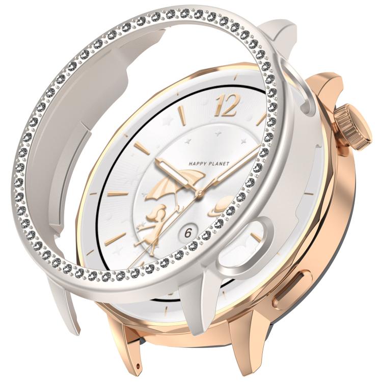 Single Row Diamond Half Coverage Hollow PC Watch Protective Case, For OnePlus Watch 4