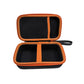 Opened hard multimeter case with foam dividers and orange trim