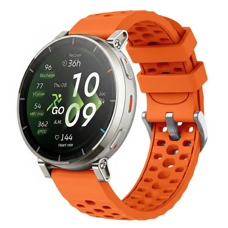 Perforated Wave Textured Silicone Watch Band, 20mm