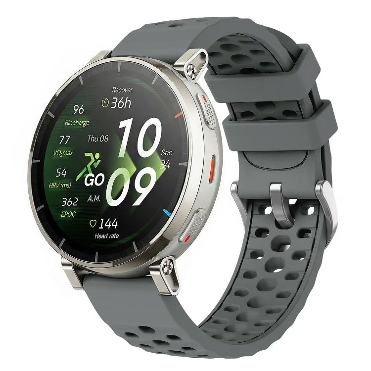 Perforated Wave Textured Silicone Watch Band, 20mm