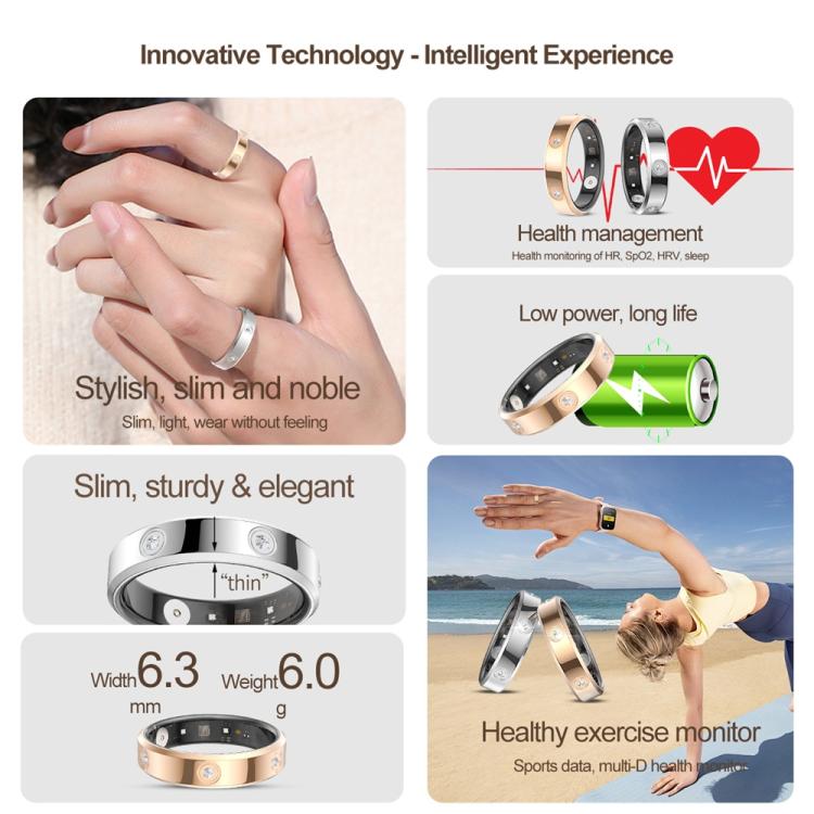 Gold and silver smart rings featured in a health and fitness promotion