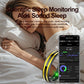 Black and yellow smart health ring beside a phone displaying sleep tracking
