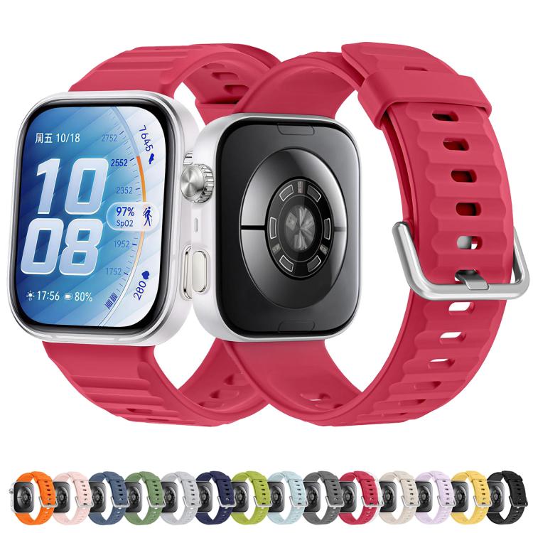 Wave Texture Solid Color Silicone Watch Band, For Huawei Watch Fit 5 / Fit 5 Pro