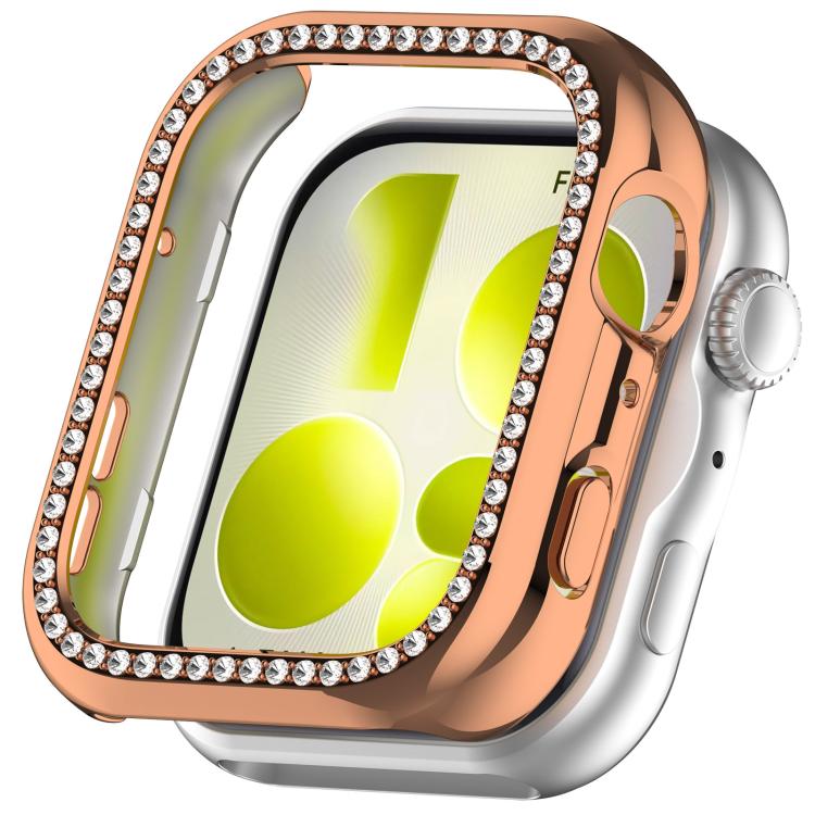 Single Row Diamond Half Coverage Hollow PC Watch Protective Case, For Huawei Watch Fit 5 Pro, For Huawei Watch Fit 5