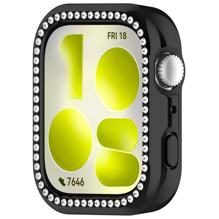 Single Row Diamond Half Coverage Hollow PC Watch Protective Case, For Huawei Watch Fit 5 Pro, For Huawei Watch Fit 5