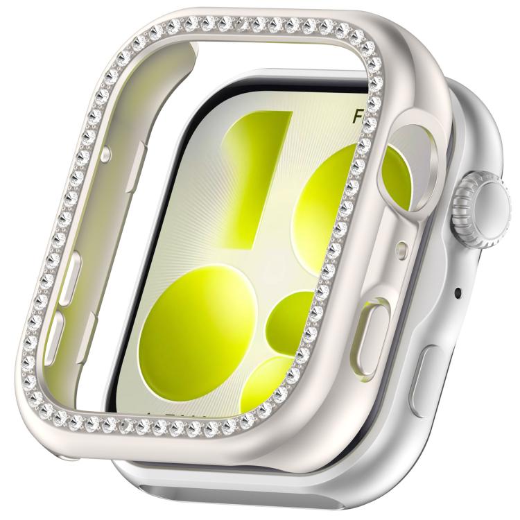 Single Row Diamond Half Coverage Hollow PC Watch Protective Case, For Huawei Watch Fit 5 Pro, For Huawei Watch Fit 5