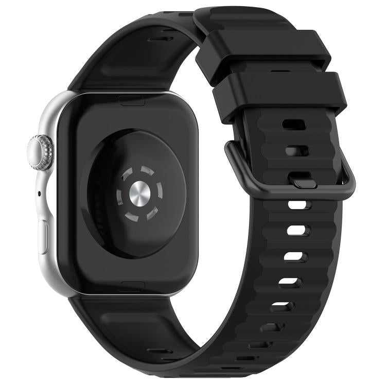 Wave Texture Coloured Buckle Solid Color Silicone Watch Band, For Huawei Watch Fit 5 / Fit 5 Pro