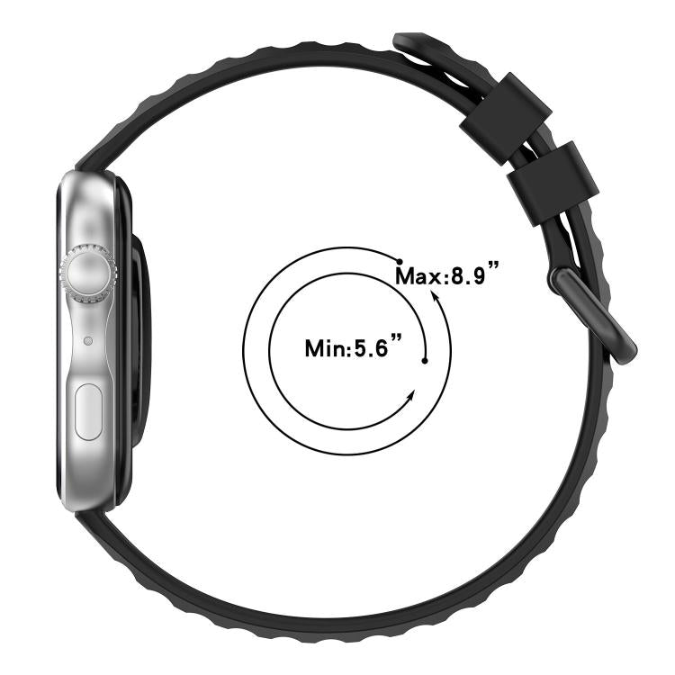 Wave Texture Coloured Buckle Solid Color Silicone Watch Band, For Huawei Watch Fit 5 / Fit 5 Pro