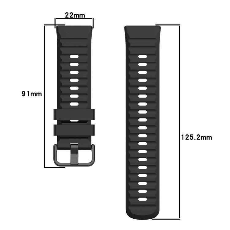 Wave Texture Coloured Buckle Solid Color Silicone Watch Band, For Huawei Watch Fit 5 / Fit 5 Pro