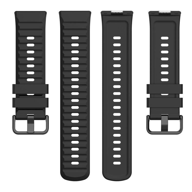 Wave Texture Coloured Buckle Solid Color Silicone Watch Band, For Huawei Watch Fit 5 / Fit 5 Pro