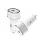 White car USB-C charger with Type-C port and attached charging adapter cable connectors