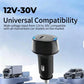Black car USB-C charger plug with flip-top and Type-C charging port