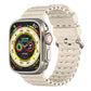 Ocean Perforated Silver Buckle Breathable Silicone Watch Band, For Apple Watch 46mm / 49mm / 45mm / 44mm