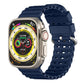 Ocean Perforated Silver Buckle Breathable Silicone Watch Band, For Apple Watch 46mm / 49mm / 45mm / 44mm