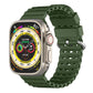 Ocean Perforated Silver Buckle Breathable Silicone Watch Band, For Apple Watch 46mm / 49mm / 45mm / 44mm