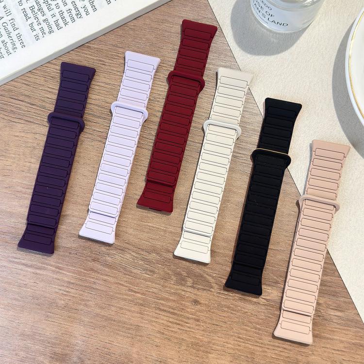 Silicone watch bands in purple, lavender, red, cream, black and peach