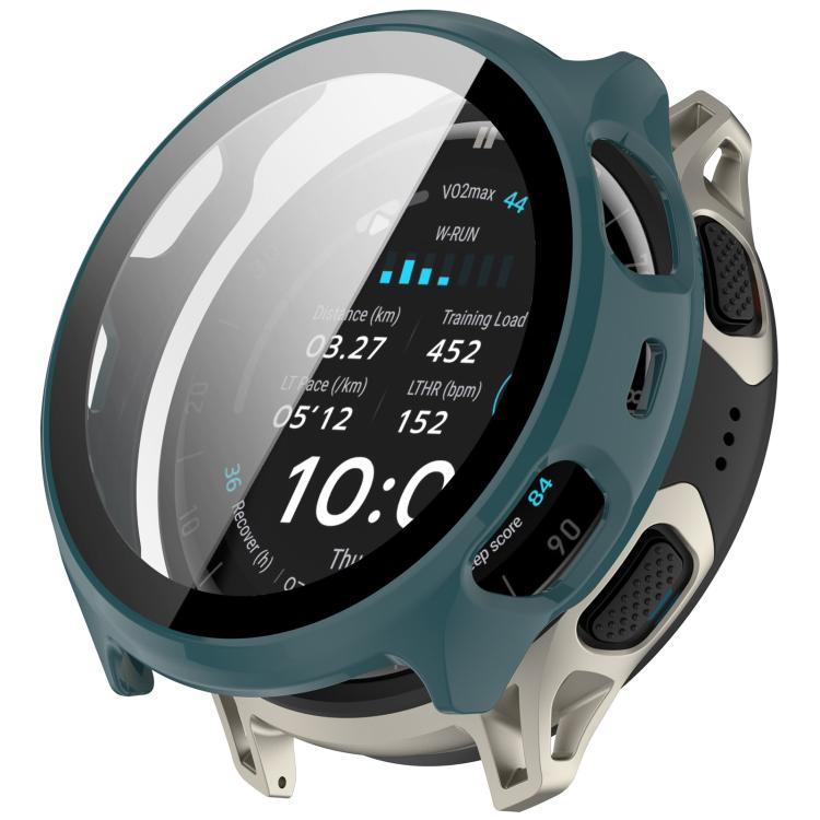 Teal integrated screen protector case fitted on an Amazfit Cheetah 2 Pro watch