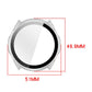 Silver integrated screen protector watch case with dimensions of 51 by 49.9 mm